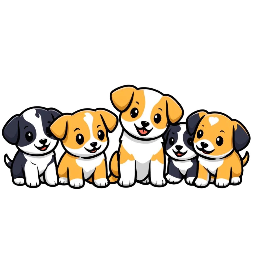 group of puppies playing emoji