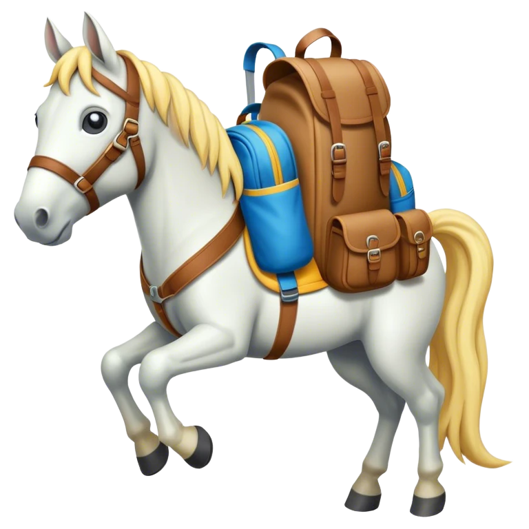 Horse with backpack emoji