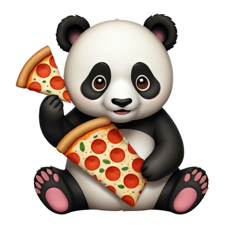 panda eating pizza emoji
