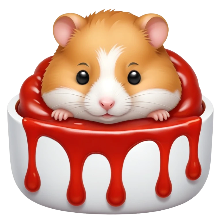 hamster sleeping in ketchup emoji