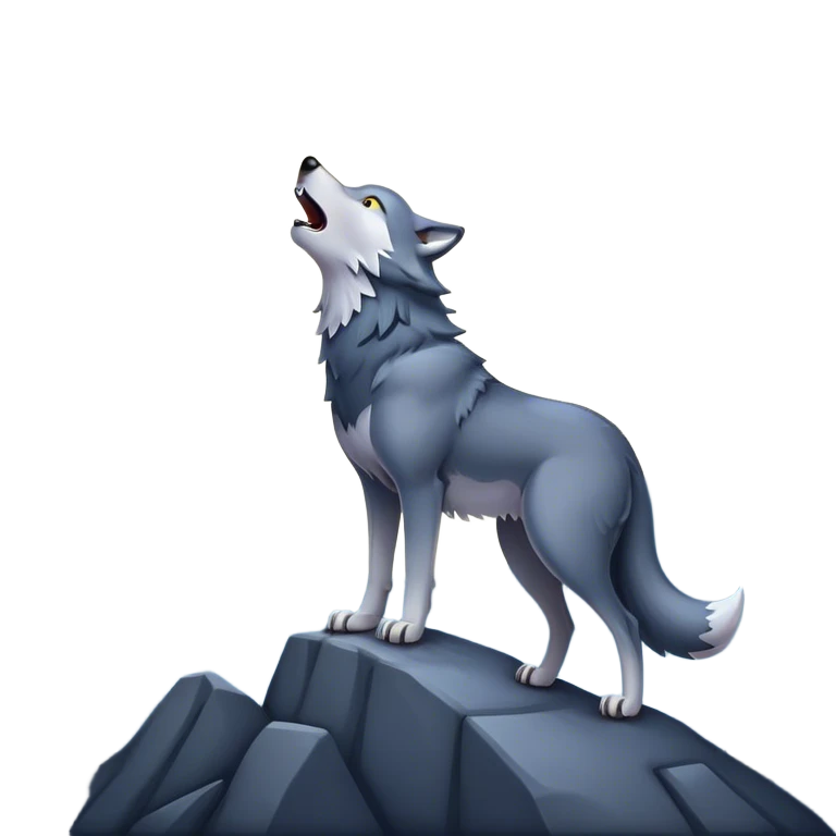 una lupa che ulula alla luna emoji