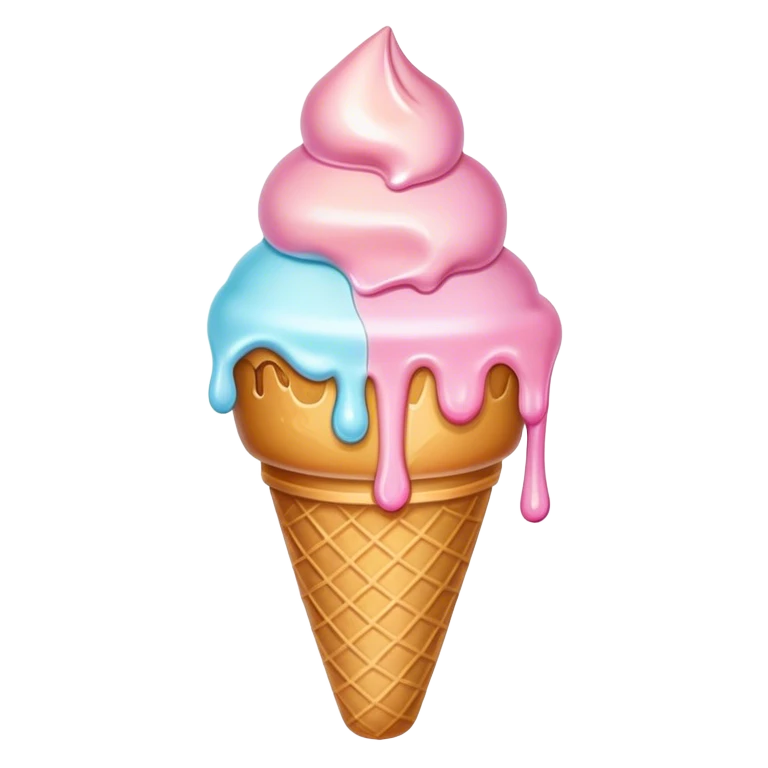 Melted pastel ice cream emoji