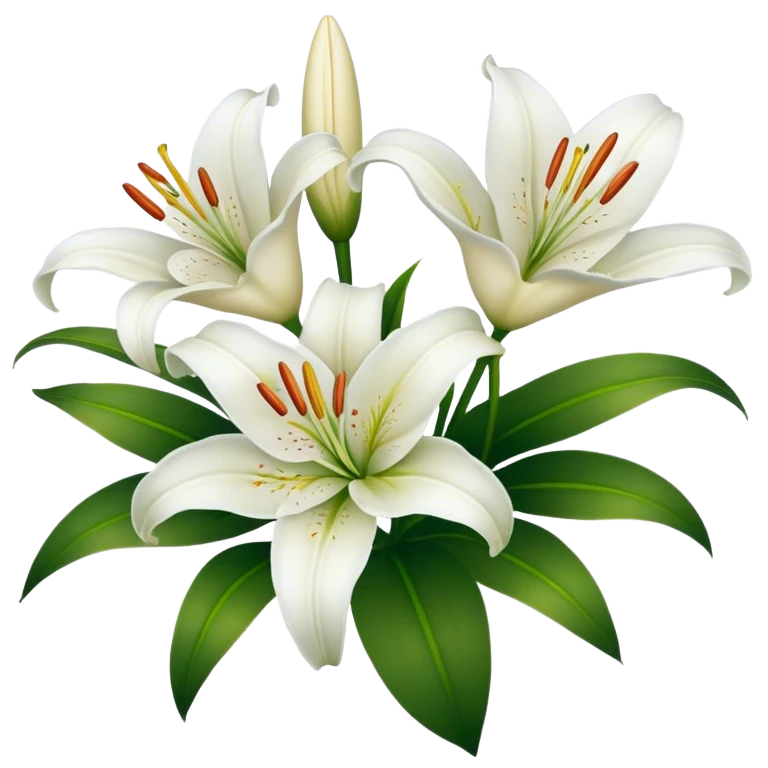 white lilies emoji