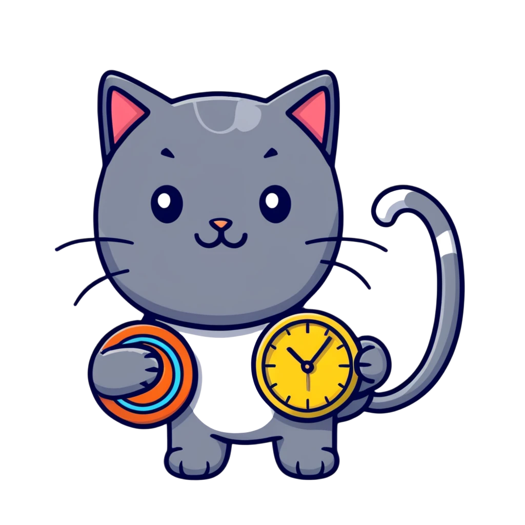 cat with a clock emoji