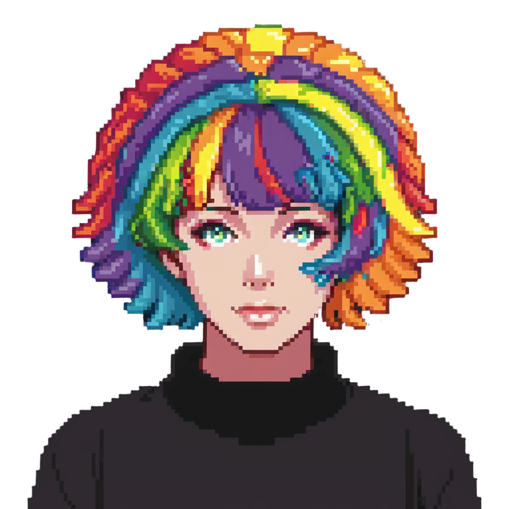 colorful rainbow wig emoji