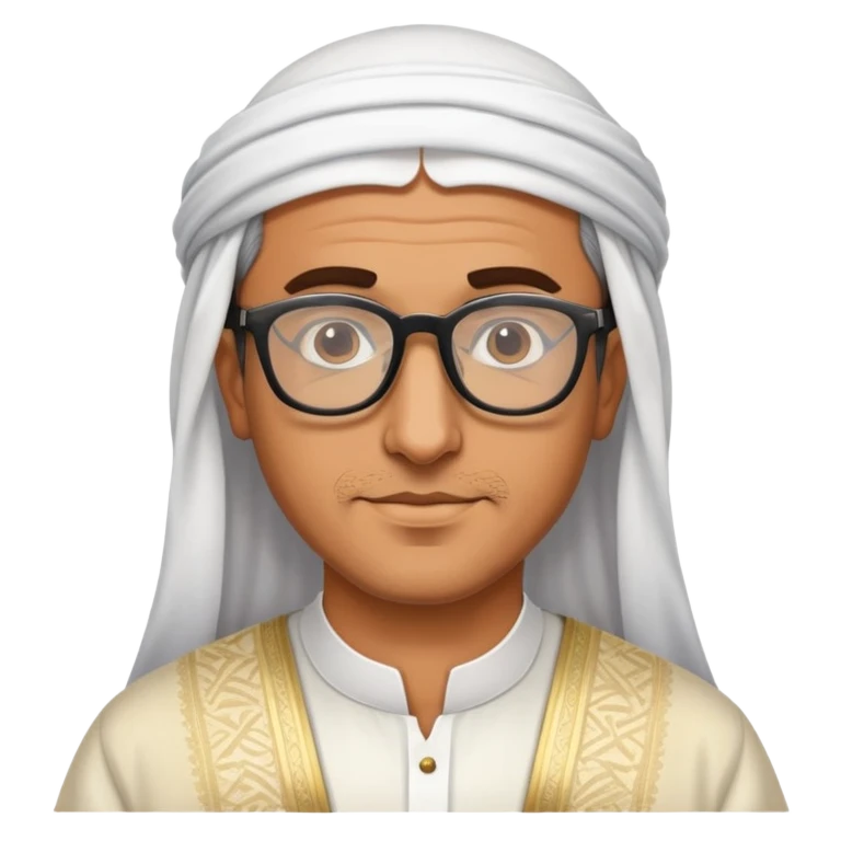 Hombre con lentes y ropa de Dubai emoji