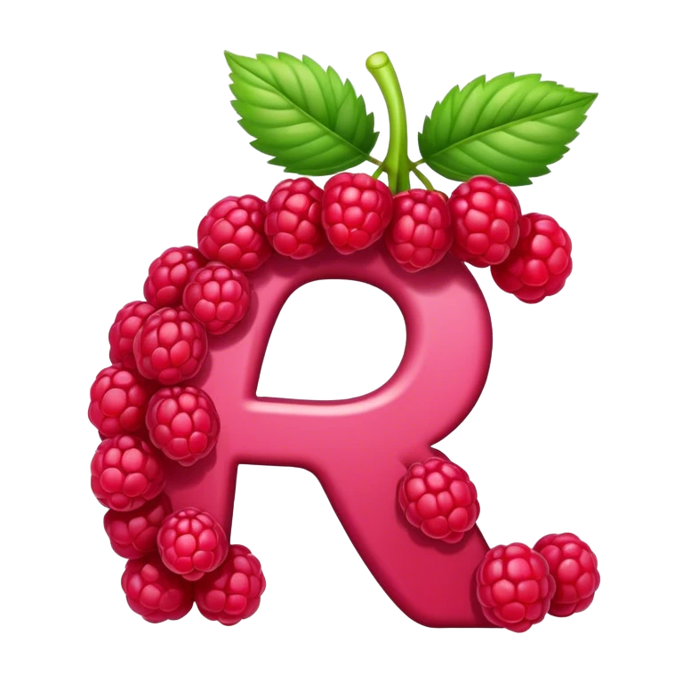 A raspberry R letter emoji