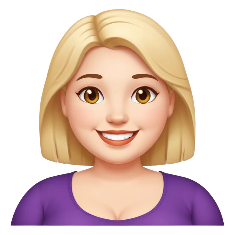 plus size girl smiling emoji