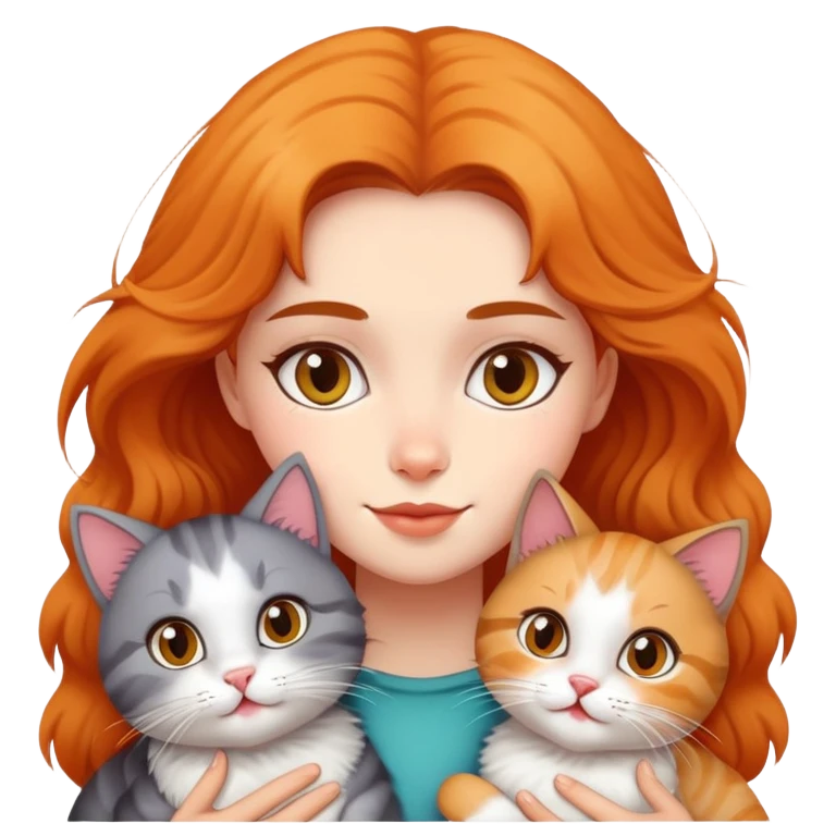 girl with two cats emoji