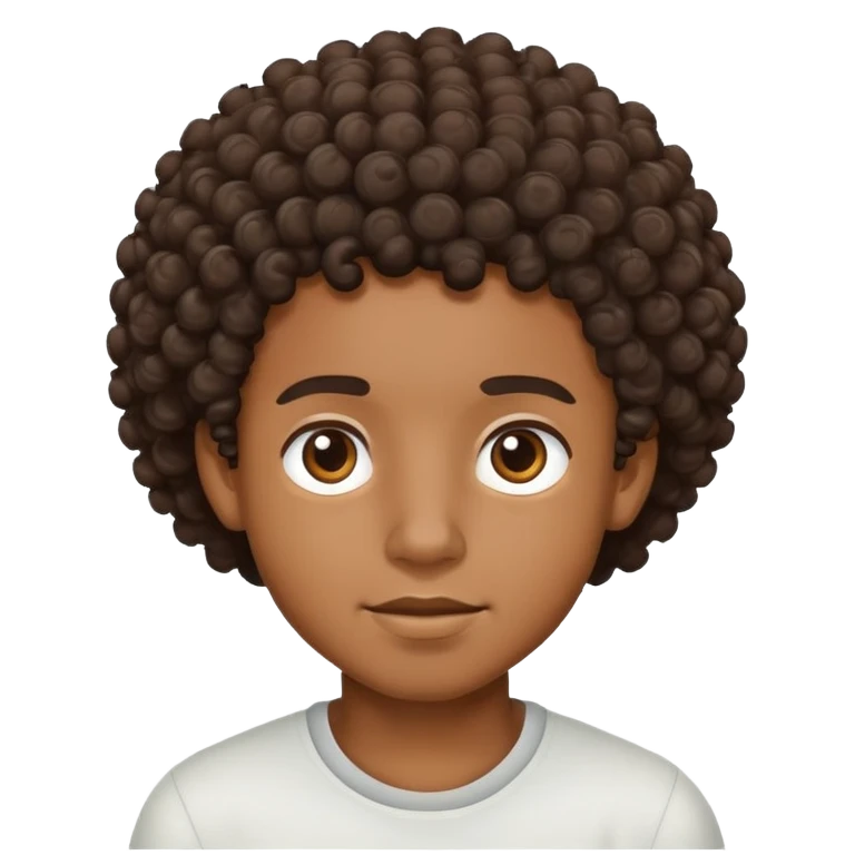 black boy with curly hair emoji