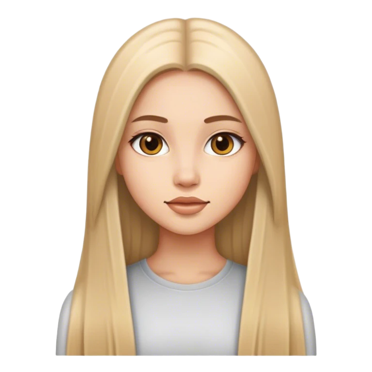 Девушка красивая с прямыми длинными волосами emoji