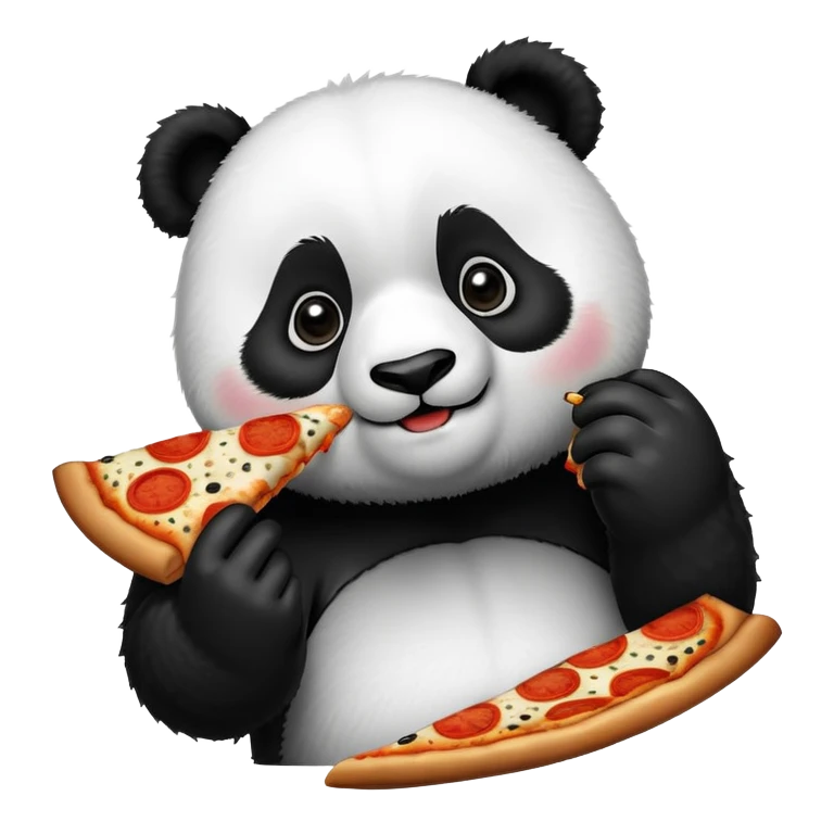 panda eating pizza emoji