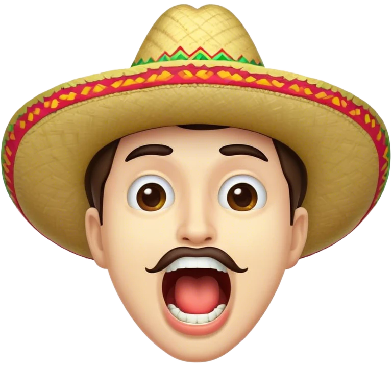 Cara con la boca abierta y un sombrero emoji