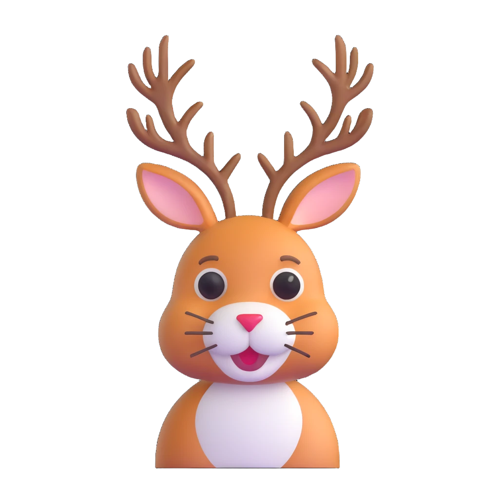 rabbit with deer antlers emoji