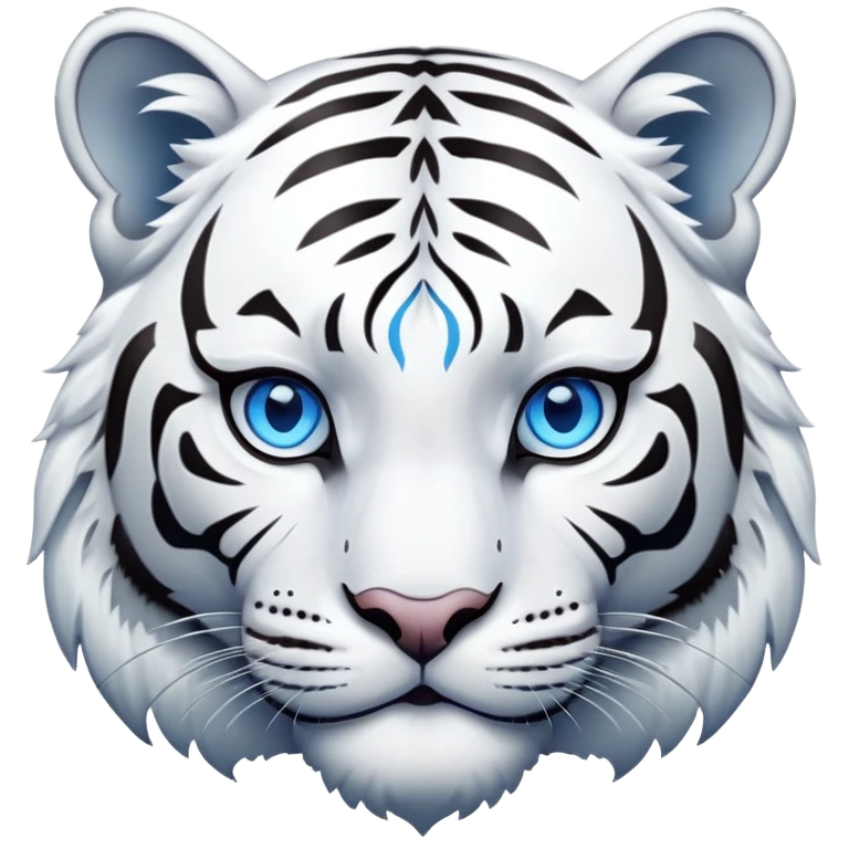Tigre blanco ojos azules emoji