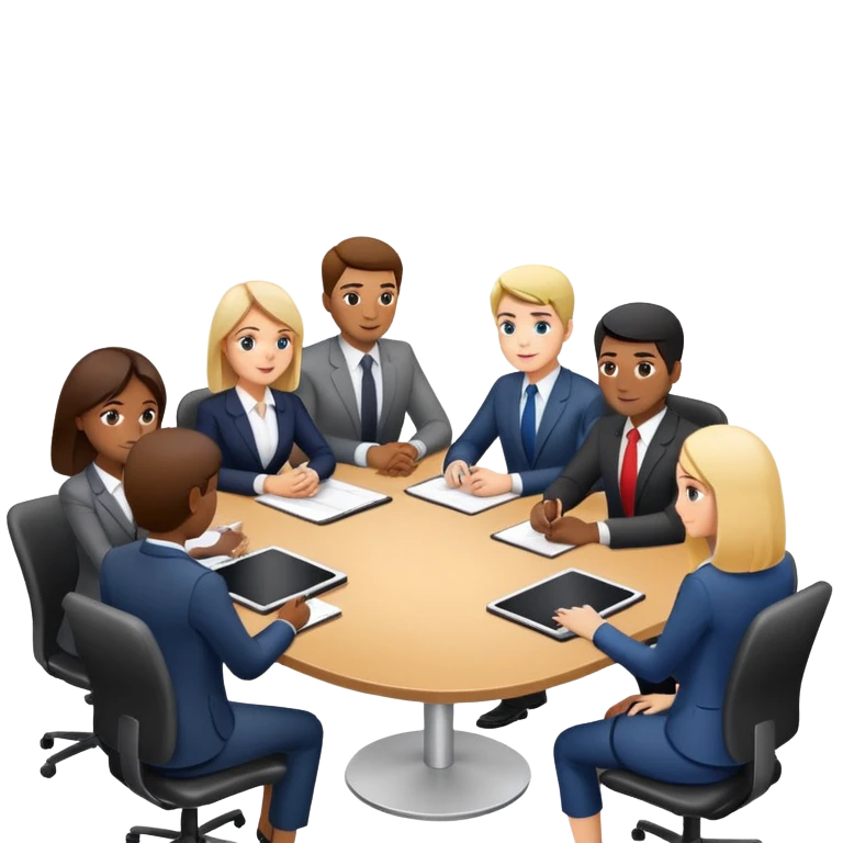 group of people business meeting sitting at a table emoji