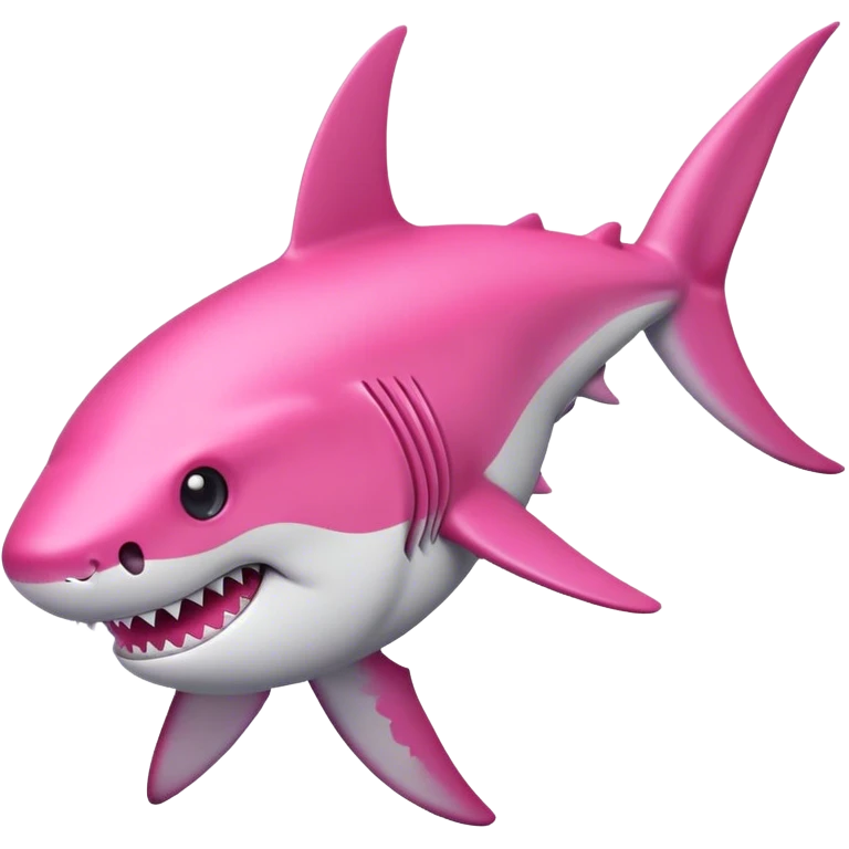 Tiburón con un lazo rosa emoji