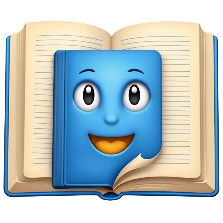 livro aberto cor azul emoji