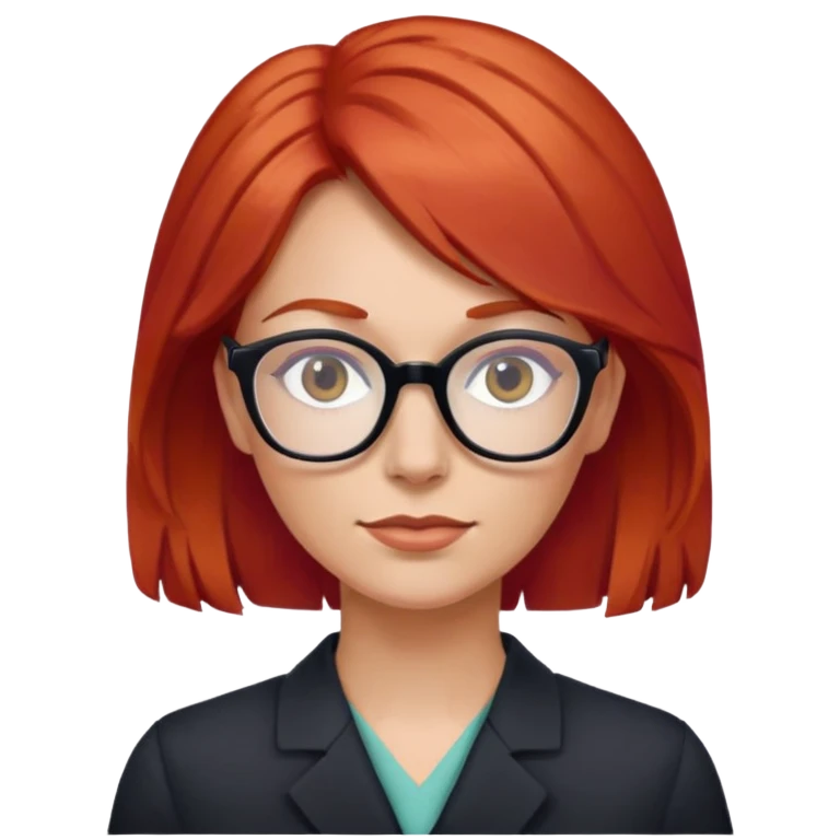 психолог в очках девушка с рыжими волосами  emoji