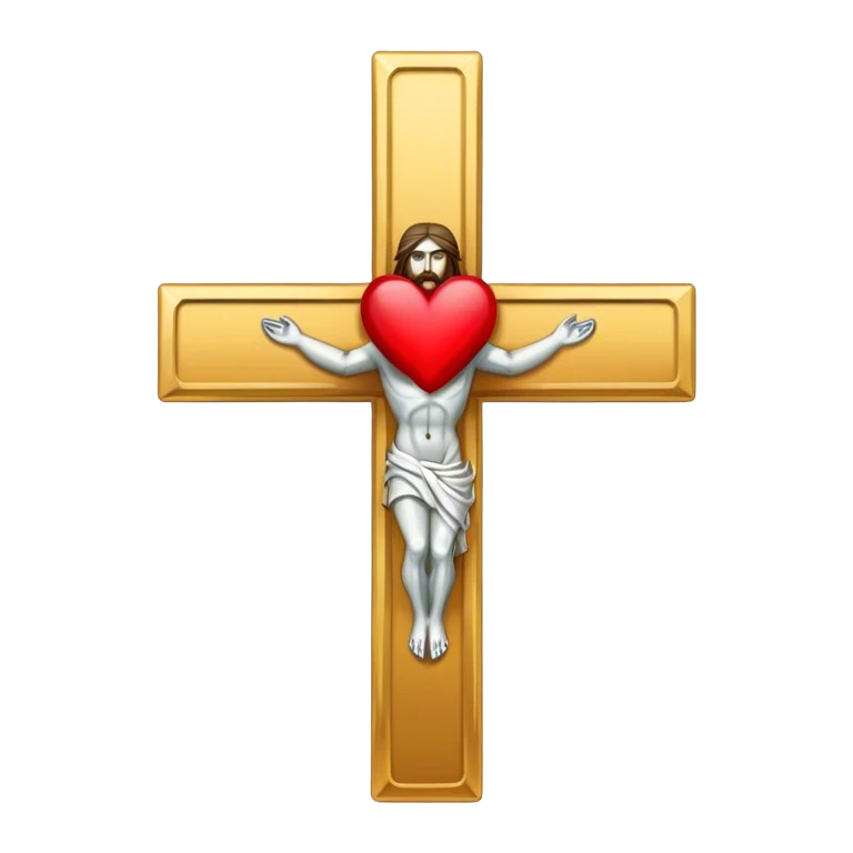 Jesus cross with heart emoji