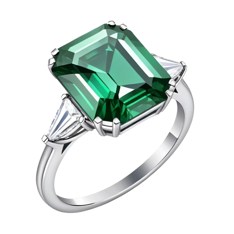 Emerald shaped diamond ring emoji