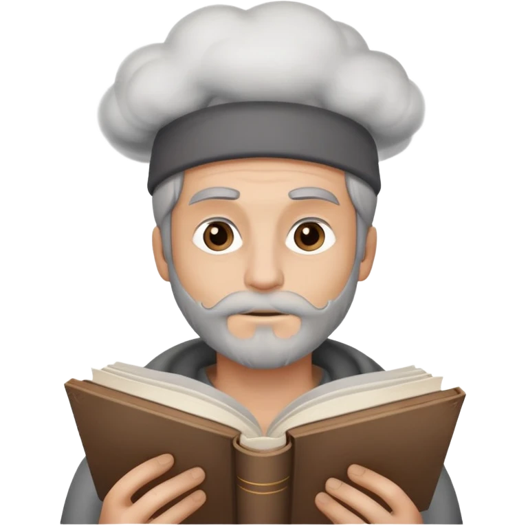guy learning wirh a book with smoke over his head emoji