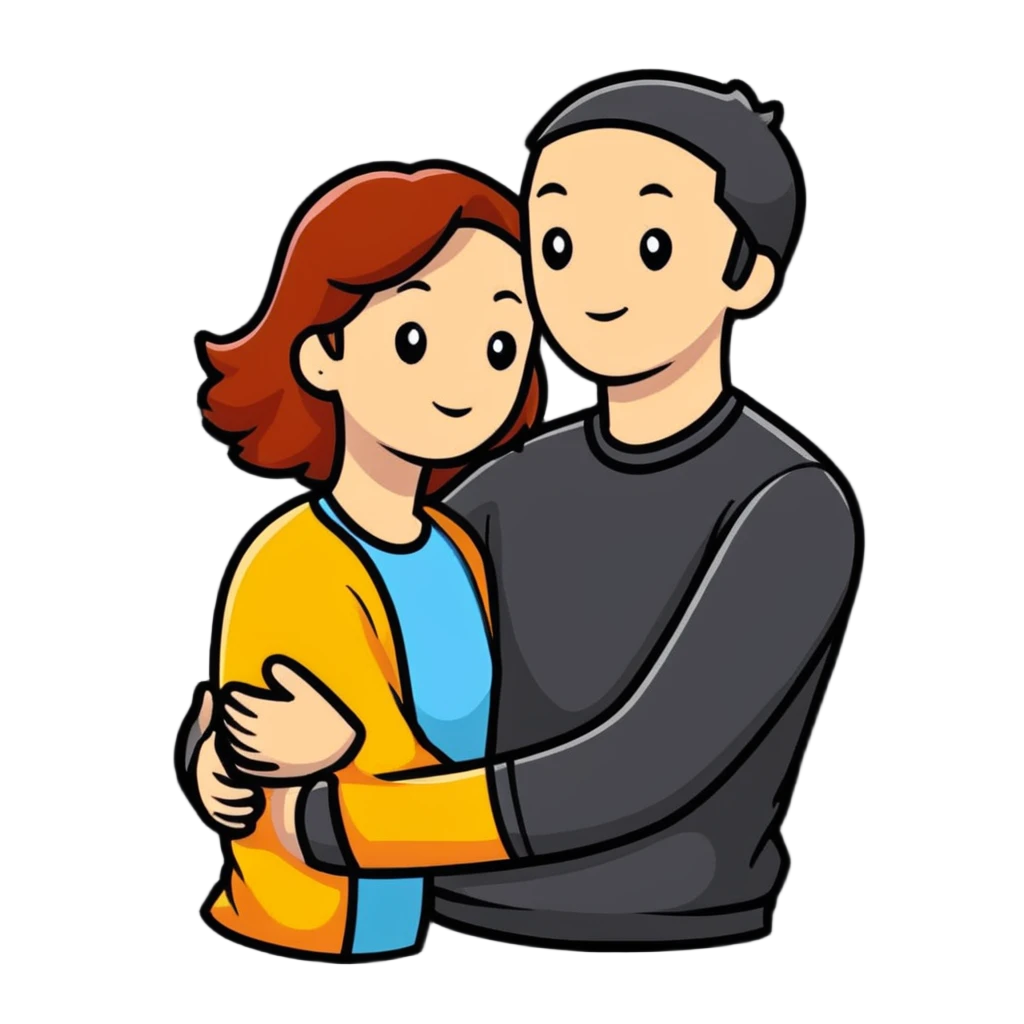 couple hugging romantically emoji