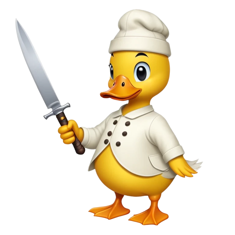 Kwai duck with a knife emoji