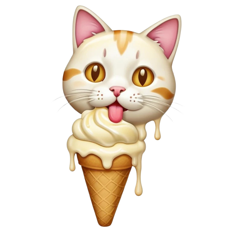 Cat eating ice cream emoji