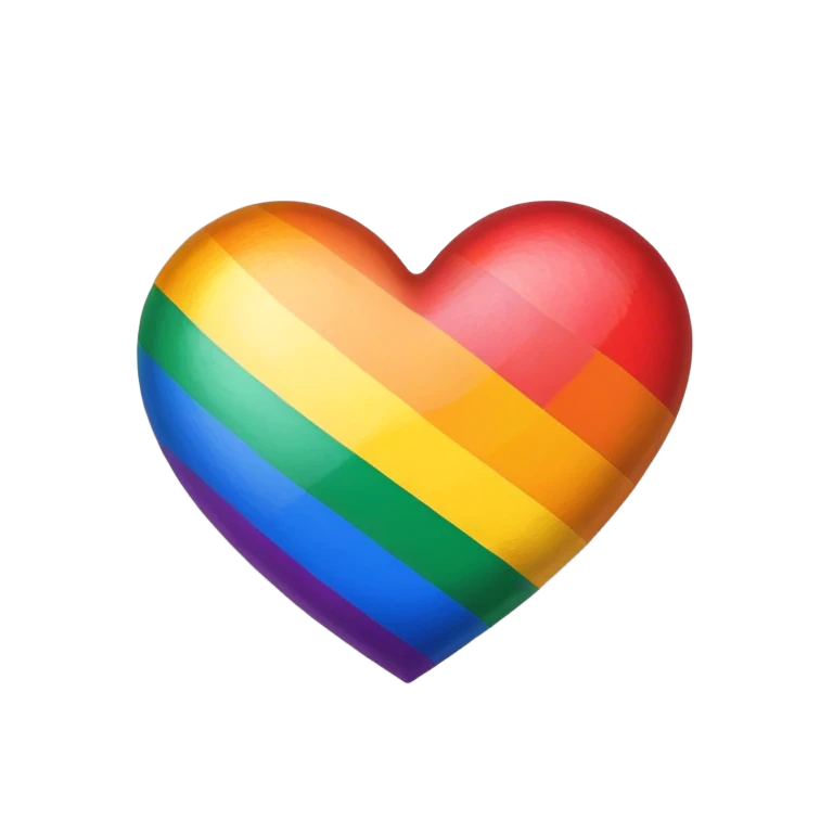 Pride flag heart emoji