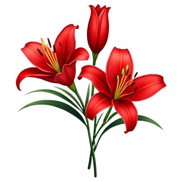 red lilies emoji