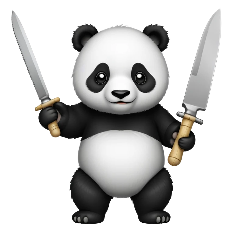 panda holding knife emoji