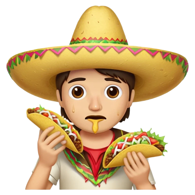taco eating a taco with someone crying emoji