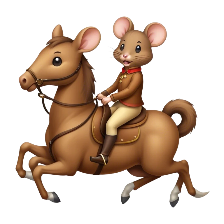 Mouse riding horse  emoji