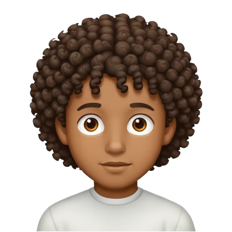 black boy with curly hair emoji