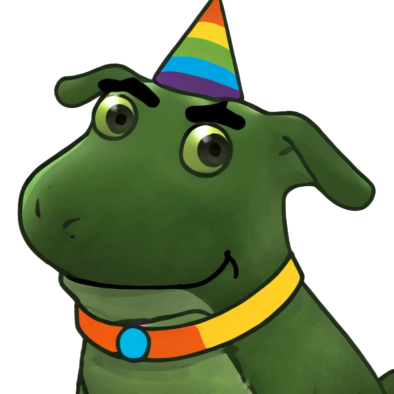a rainbow dog emoji