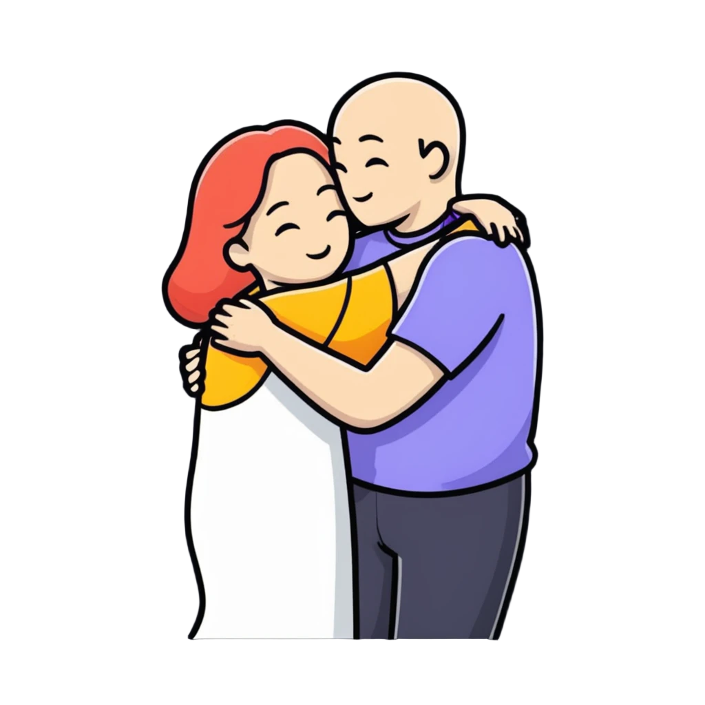 cute couple embracing emoji