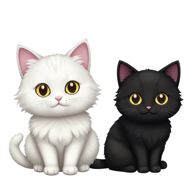 Gato negro y gato blanco emoji
