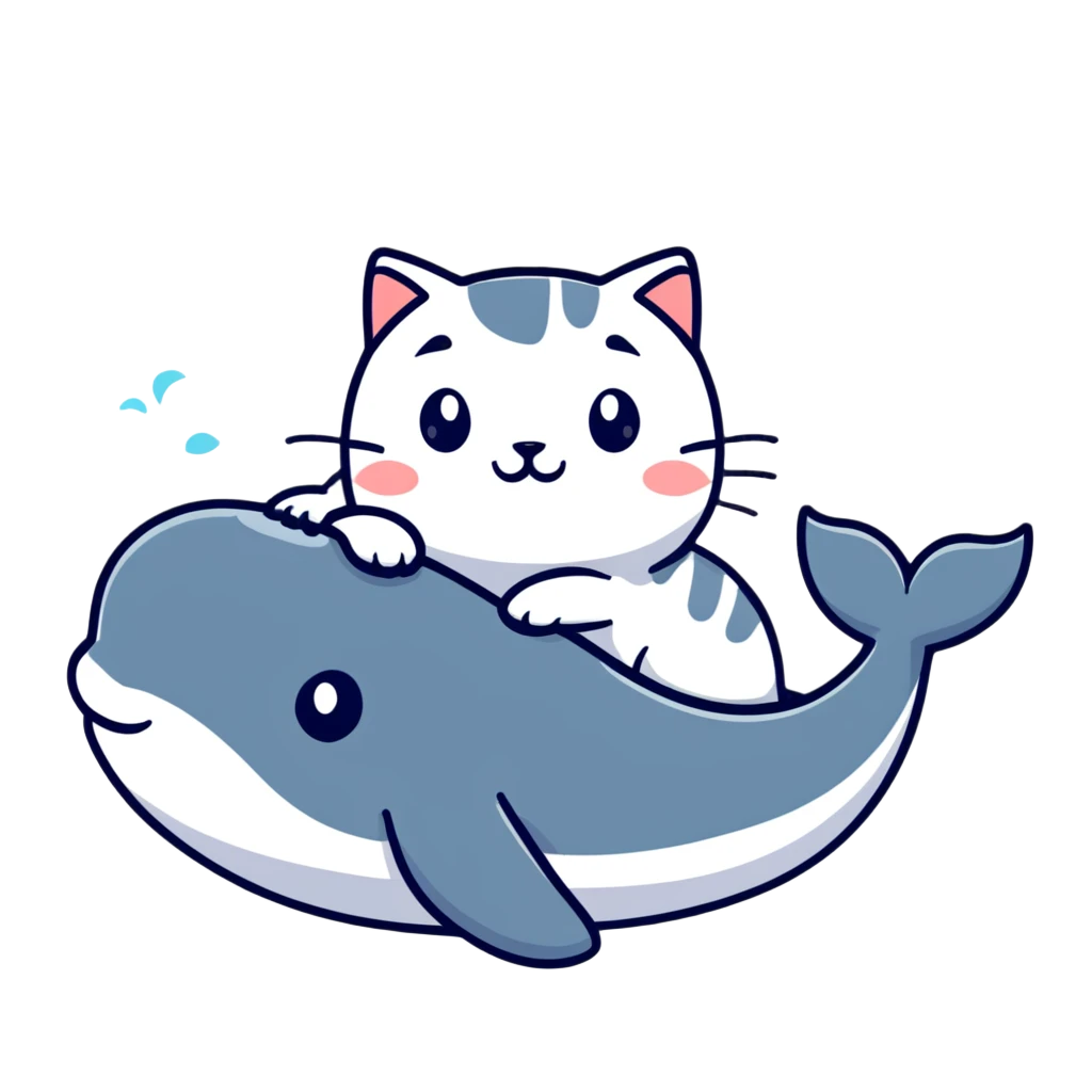 Cat head whale body  emoji