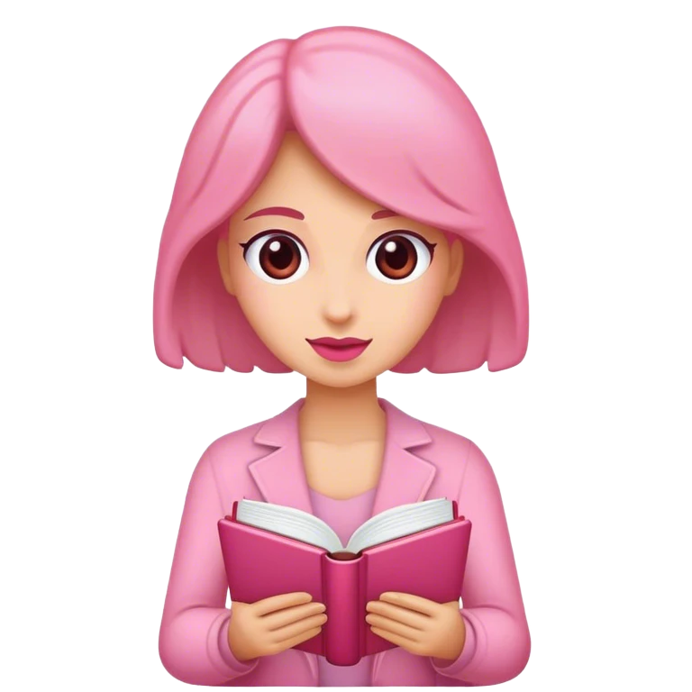leitora mulher livro rosa emoji