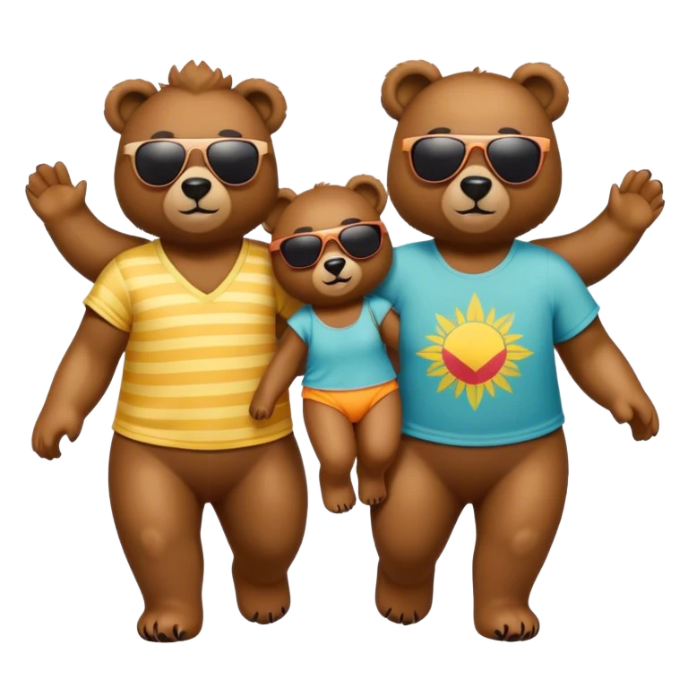 2 Bären Paare die in den Sommerurlaub nach Portugal fliegen emoji