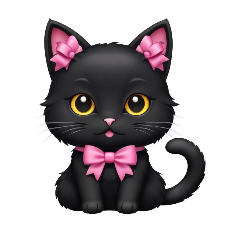Gatto nero con fiocchi emoji