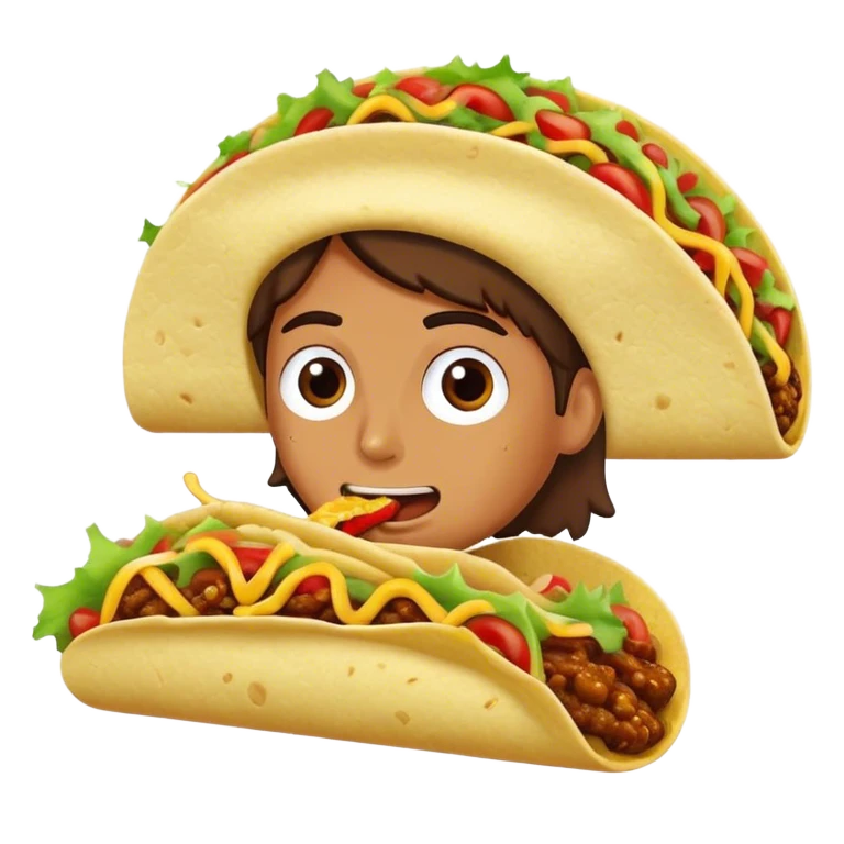 Eating a sloppy taco emoji