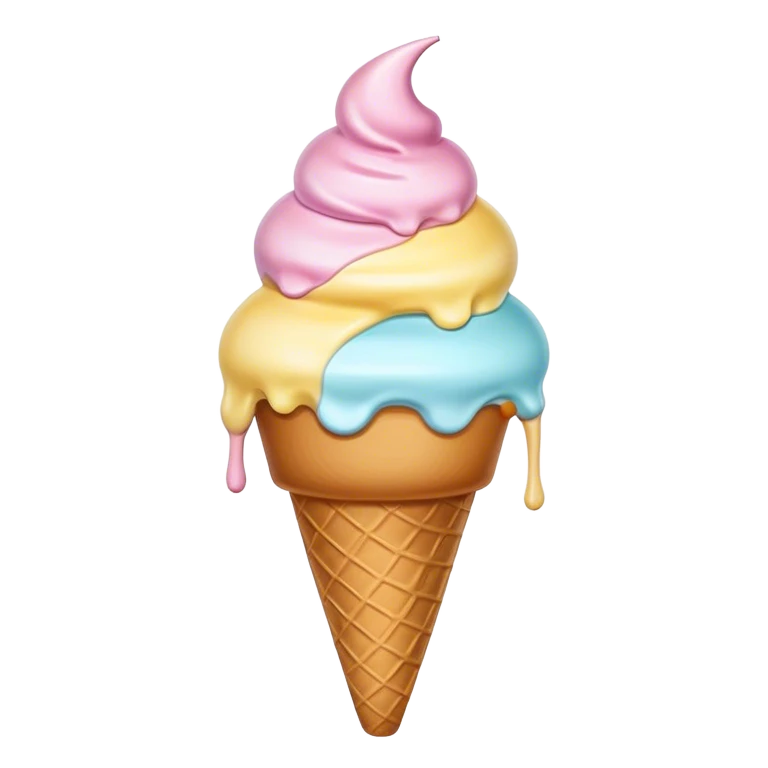Melted pastel ice cream emoji