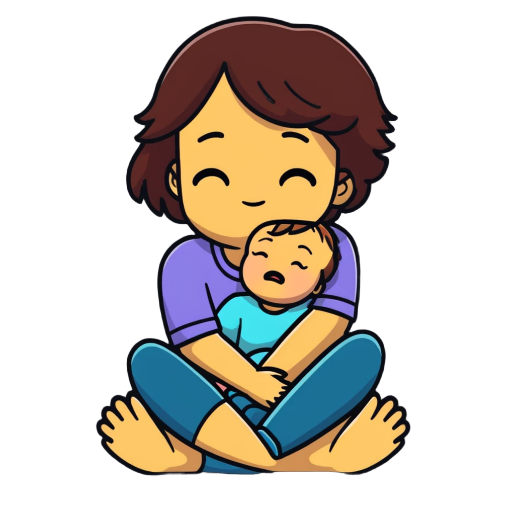 woman sitting on floor hugging her knees while crying emoji