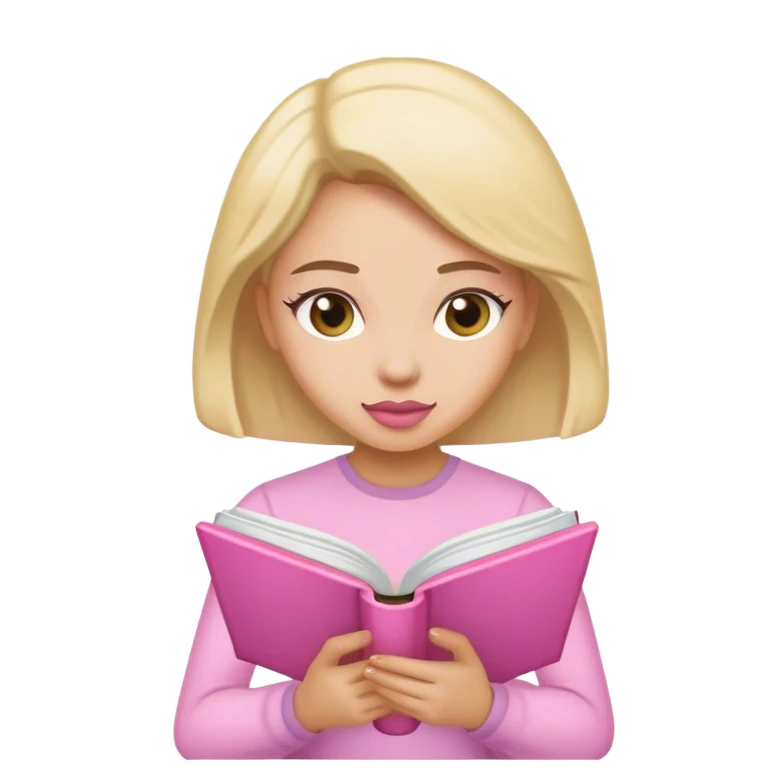 leitora mulher livro rosa emoji
