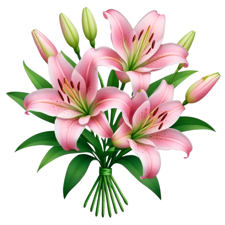 bouquet of pink lilies emoji