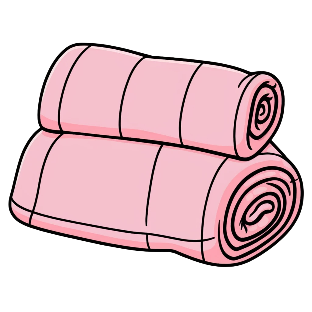 cozy pink checkered blanket emoji