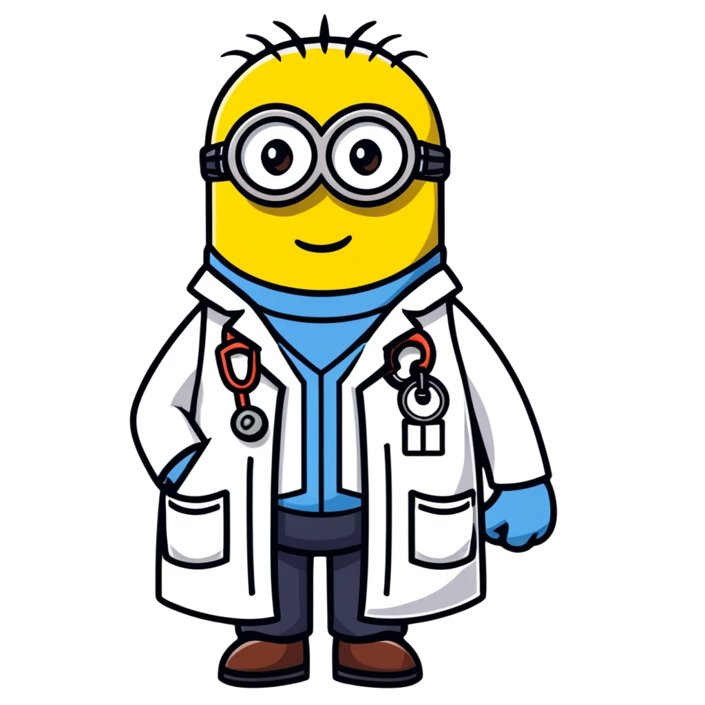 minion character in doctor outfit emoji