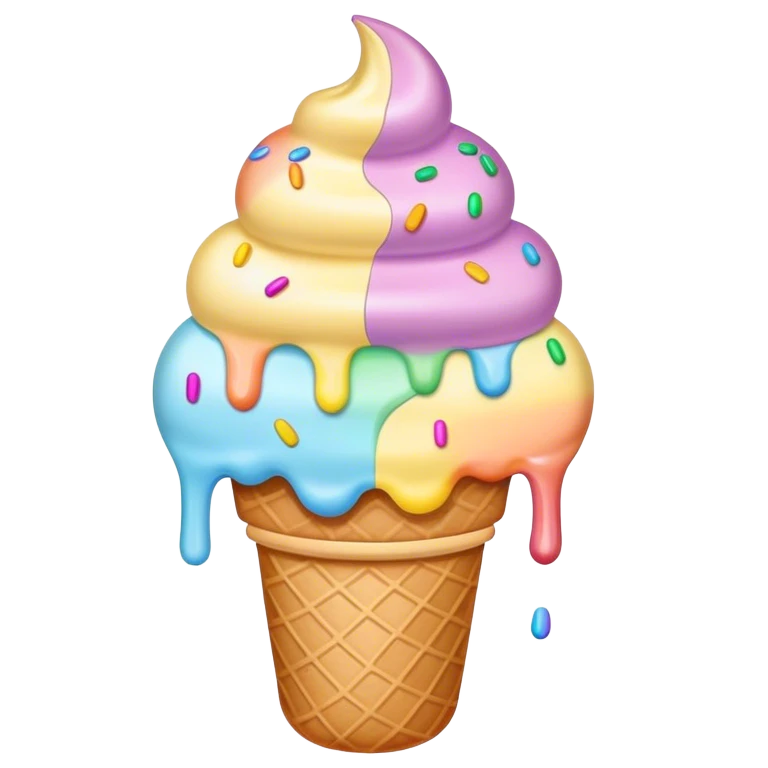 Melted pastel ice cream emoji